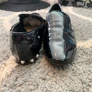 Black pleather studs shoes